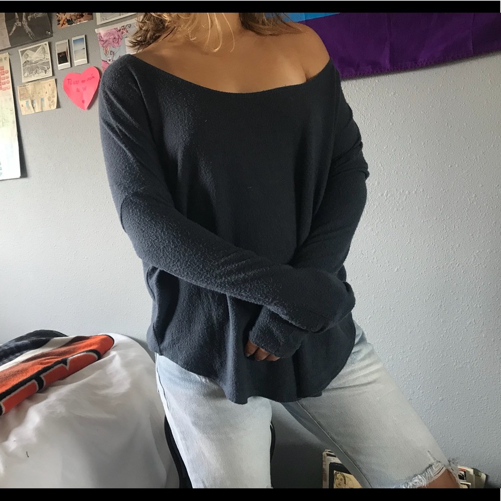 Silence + noise off the shoulder top